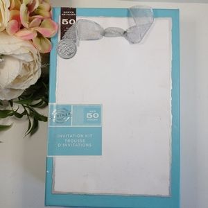 Gartner Studios White Silvery edges Party Invitations. Gartner Party Invitation